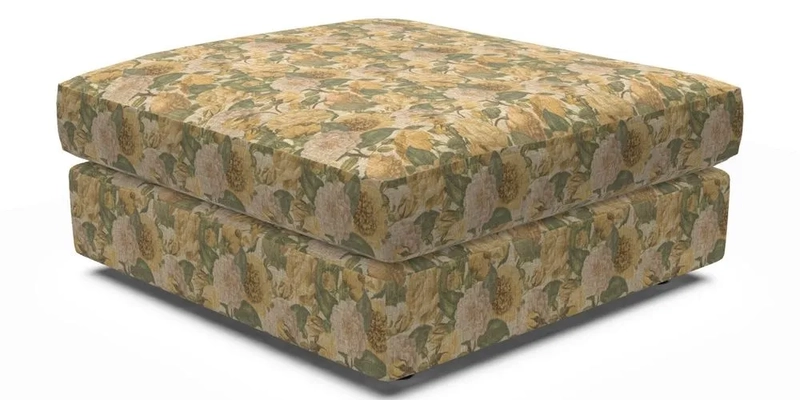 Slingsby fixed cover Footstool in Two Tone Plain Biscuit