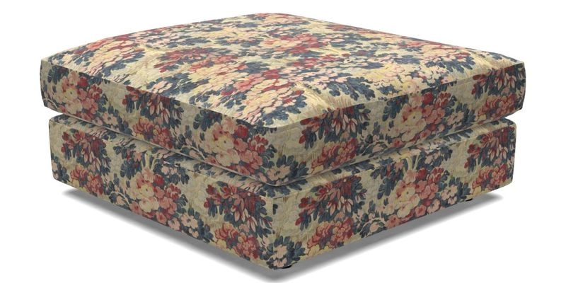 Slingsby fixed cover Footstool in Two Tone Plain Biscuit