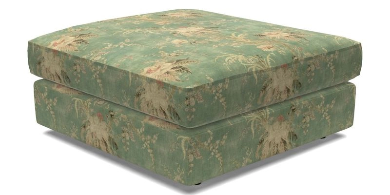 Slingsby fixed cover Footstool in Two Tone Plain Biscuit