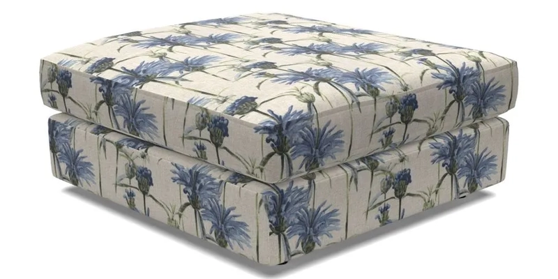 Slingsby fixed cover Footstool in Two Tone Plain Biscuit