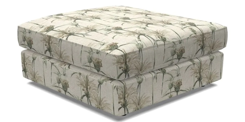 Slingsby fixed cover Footstool in Two Tone Plain Biscuit