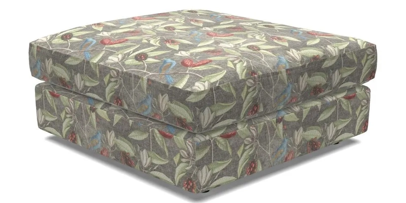 Slingsby fixed cover Footstool in Two Tone Plain Biscuit