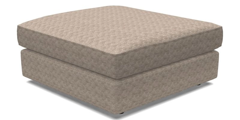 Slingsby fixed cover Footstool in Two Tone Plain Biscuit