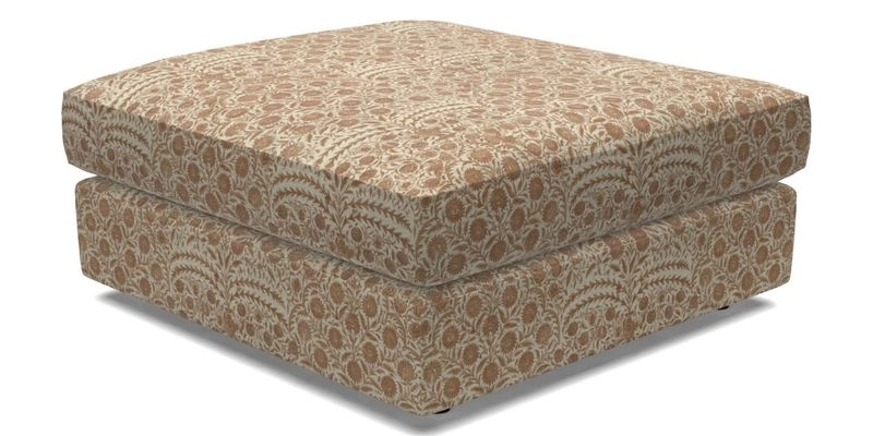 Slingsby fixed cover Footstool in Two Tone Plain Biscuit