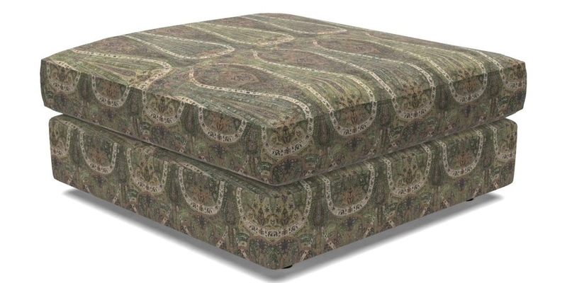 Slingsby fixed cover Footstool in Two Tone Plain Biscuit