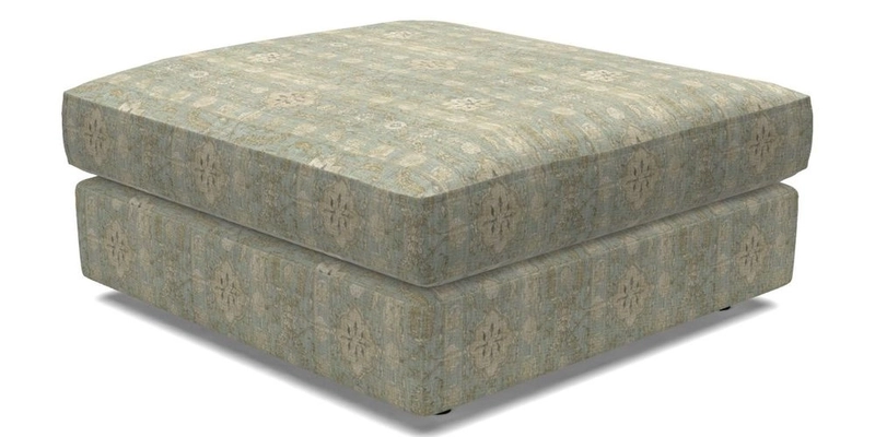 Slingsby fixed cover Footstool in Two Tone Plain Biscuit