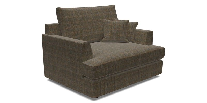 Slingsby Snuggler Fitted Cover Sofa in Two Tone Plain Biscuit.  Loose cover version available