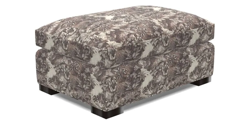 Wadenhoe Storage Footstool in Two Tone Plain Biscuit