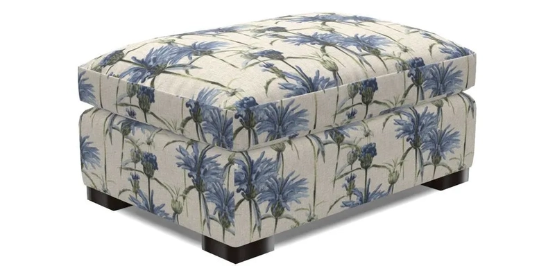 Wadenhoe Storage Footstool in Two Tone Plain Biscuit