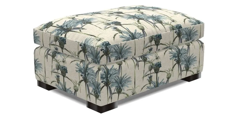 Wadenhoe Storage Footstool in Two Tone Plain Biscuit